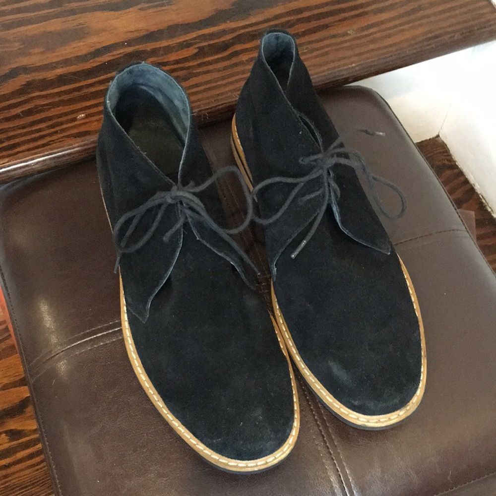 JOSEPH ABBOUD Navy Blue Suede Chukka Ankle Boots Suede Shoes Sz 9.5 - Picture 3 of 13